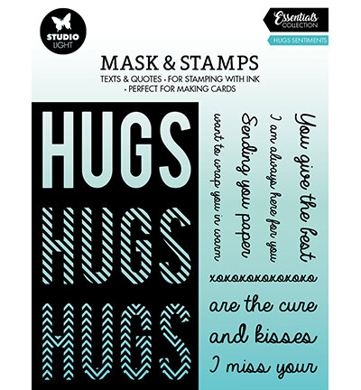 Studio Light Mask & Stamp Essentials nr.01 Hugs  SL-ES-MST04 155x155mm
