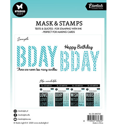 Studio Light Mask & Stamp Essentials nr.02 Bday SL-ES-MST02 155x155mm