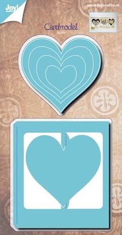 Joy Crafts - stencil kaartmodel hart + hartjes 6002/0556