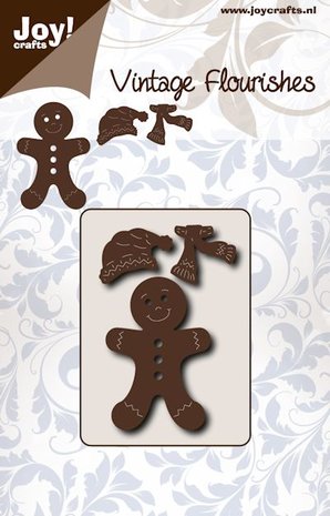 Joy Crafts - Joy! stencil vintage flourishes gingerbread mannetje
