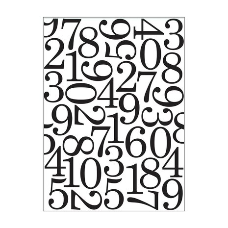 Embossing template 10,7 x 14,6cm numbers