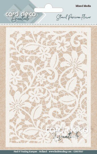 Card Deco Essentials - Mixed Media Stencil - Passion Flower CDEST017