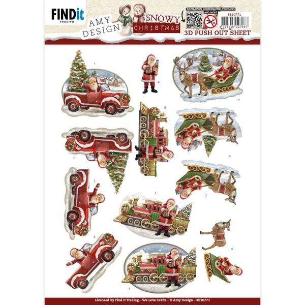 3D Push-Out - Amy Design - Snowy Christmas - Snowy Train SB10771