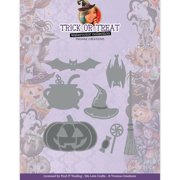 Dies - Yvonne Creations - Trick or Treat - Happy Halloween YCD10329