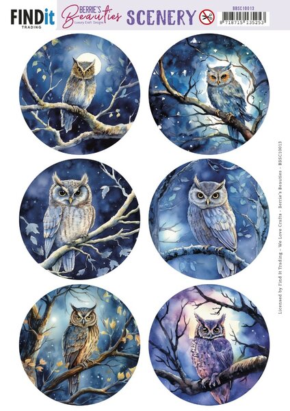 Push-Out Scenery - Berries Beauties - Owl Round BBSC10013
