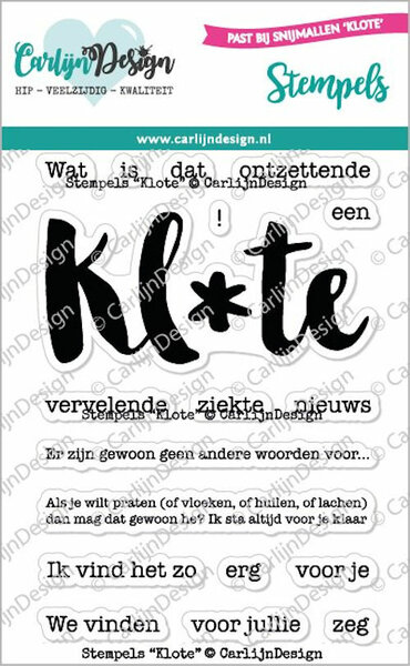 &nbsp; CarlijnDesign Clear stamp Klote &nbsp;CDST-0114&nbsp;