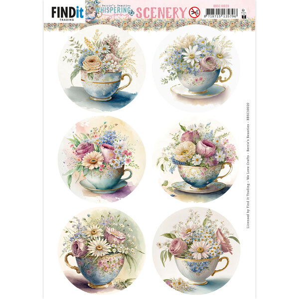 Push-Out Scenery  - Berries Beauties - Whispering Spring - Tea Round BBSC10020