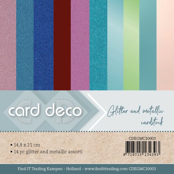 Card Deco Essentials - Glitter and Metallic Cardstock A5 CDEGMC10003