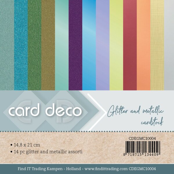 Card Deco Essentials - Glitter and Metallic Cardstock A5 CDEGMC10004
