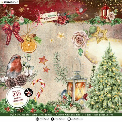 Studio Light Die Cut Block Magical Christmas nr.55 SL-MC-DCB55 203x203mm  SL-MC-DCB55