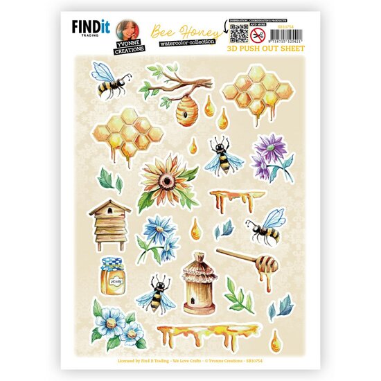 Push out - Yvonne Creations - Bee Honey - Small Elements B SB10754
