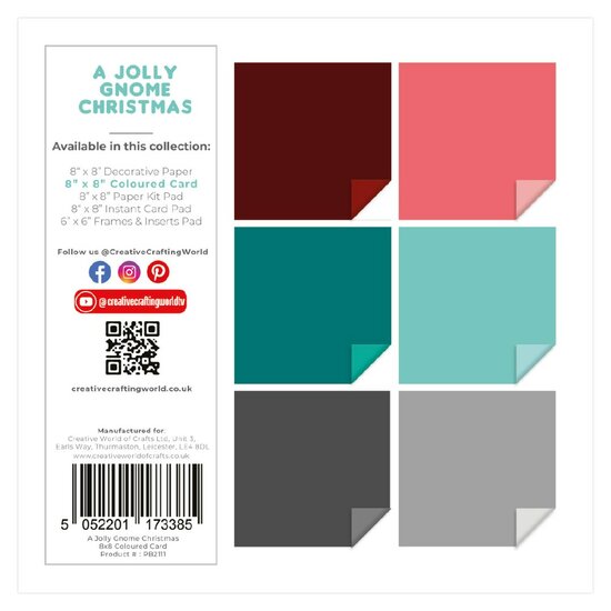 The Paper Boutique A Jolly Gnome Christmas 8x8 Colour Card Pad PB2111