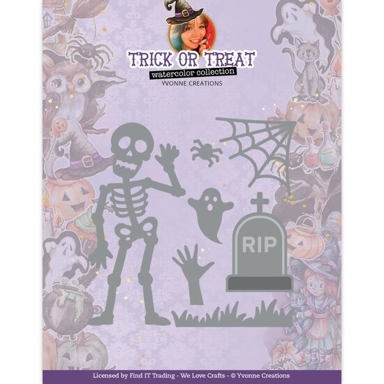 Dies - Yvonne Creations - Trick or Treat - Happy Skeleton YCD10328