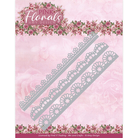 Dies - Amy Design - Pink Florals - Floral Border ADD10312