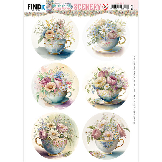 Push-Out Scenery  - Berries Beauties - Whispering Spring - Tea Round BBSC10020