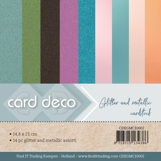Card Deco Essentials - Glitter and Metallic Cardstock A5 CDEGMC10002
