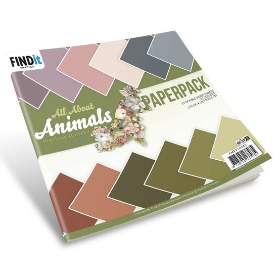 Paperpack - Precious Marieke - All About Animals - Solid Colours PMPP10043