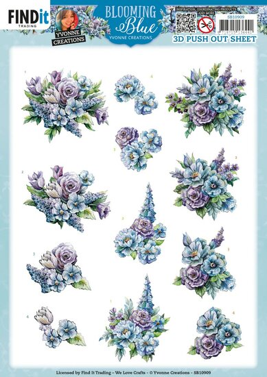 3D Push Out - Yvonne Creations - Blooming Blue - Larkspur SB10909