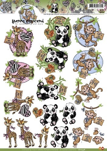 Yvonne creations giraffe, panda,aap, cd10348
