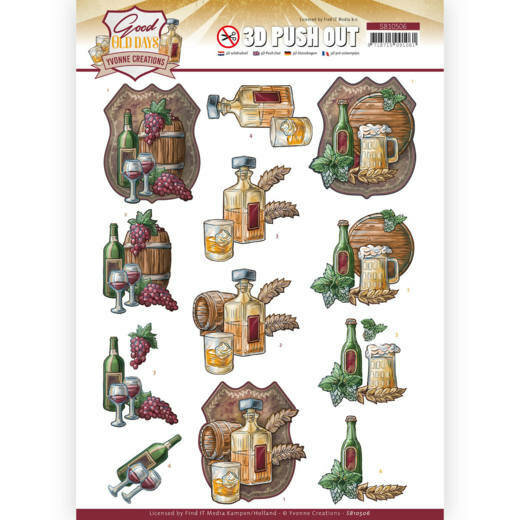 SB10506 3D Push Out - Yvonne Creations - Good old day's - Whiskey