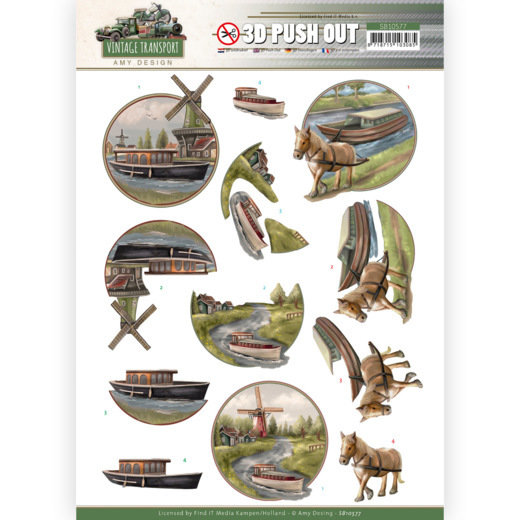 3D Push Out - Amy Design - Vintage Transport - Boat