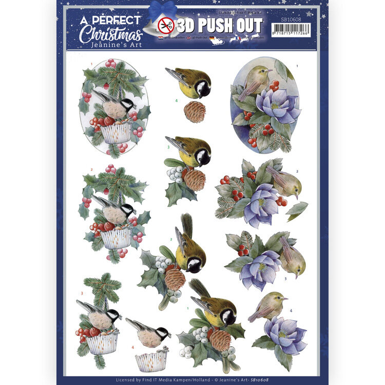 3D Push Out - Jeanine's Art - A Perfect Christmas - Christmas Birds SB10608