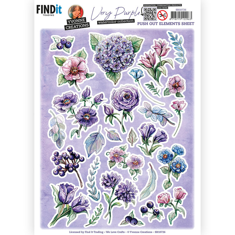 3D Push Out - Yvonne Creations - Very Purple - Small Elements B SB10726