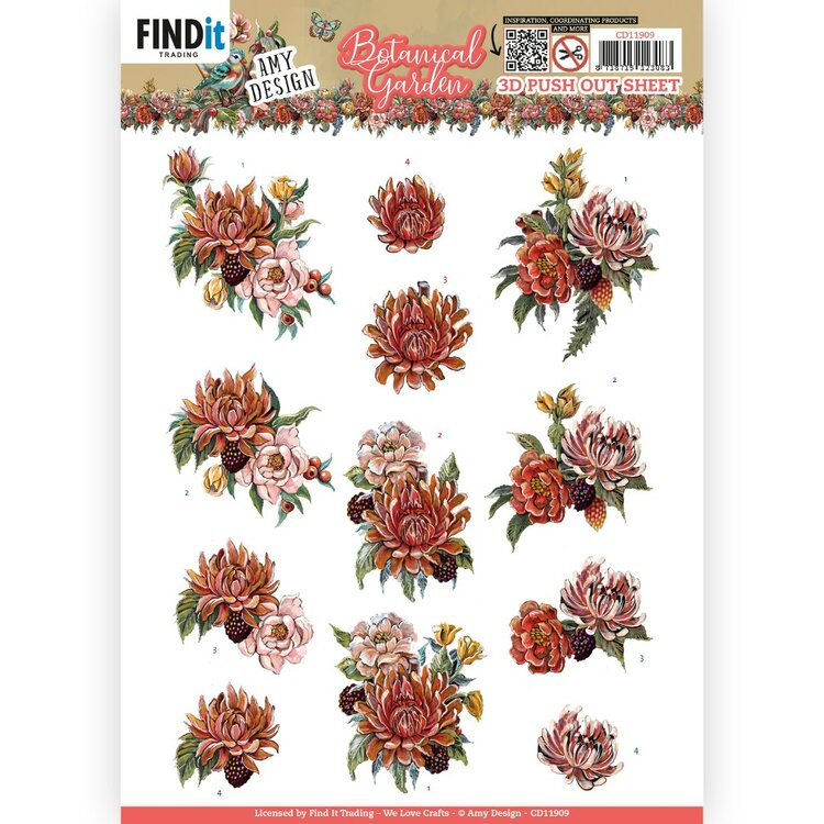 3D Push Out - Amy Design - Botanical Garden - Colorful Flowers SB10734 - HJ21601