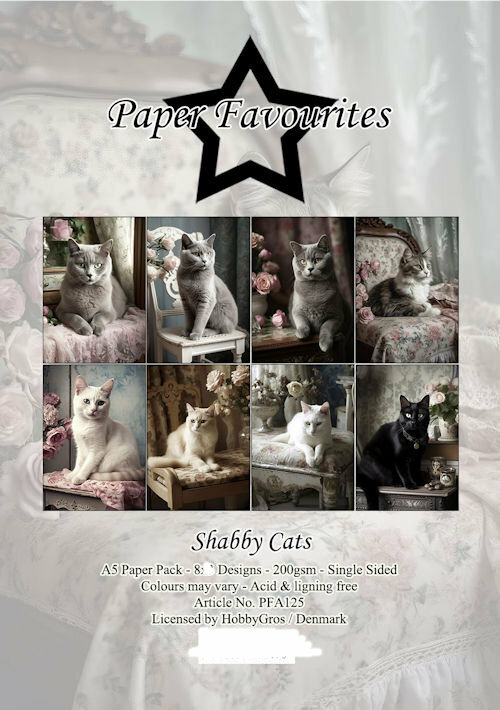   Actiepakketje Paper Favourites Shabby Cats  PFA125 