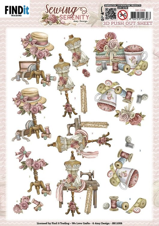 3D Push out Sheet - Amy Design - Sewing Serenity - Mannequin SB11008
