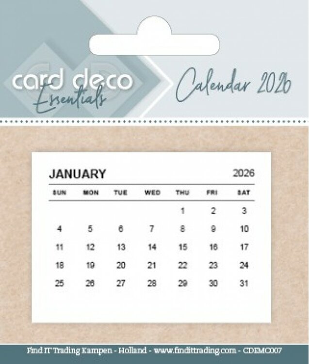 Card Deco Essentials - Calendar tabs - kalender 2026