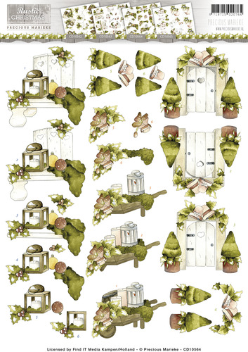 3D Knipvel - Precious Marieke - Rustic Christmas - Garden  cd10564