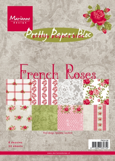 Marianne design - Pk9106 Paper bloc French Roses