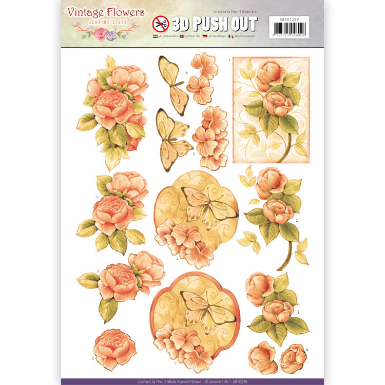 Pushout - Jeanine's Art - Vintage Flowers - Sweetheart Vintage 1