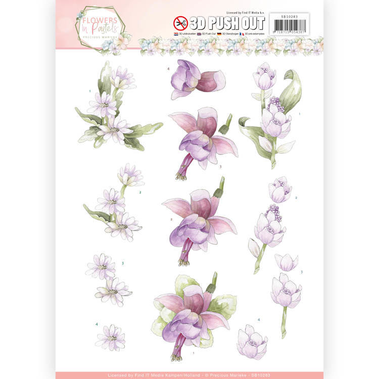 3D Pushout - Precious Marieke - Flowers in Pastels - Lilac Mist SB10283