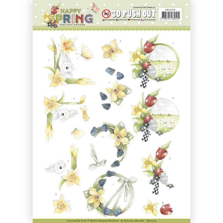 SB10329 3D Pushout - Precious Marieke - Happy Spring - Happy Daffodils