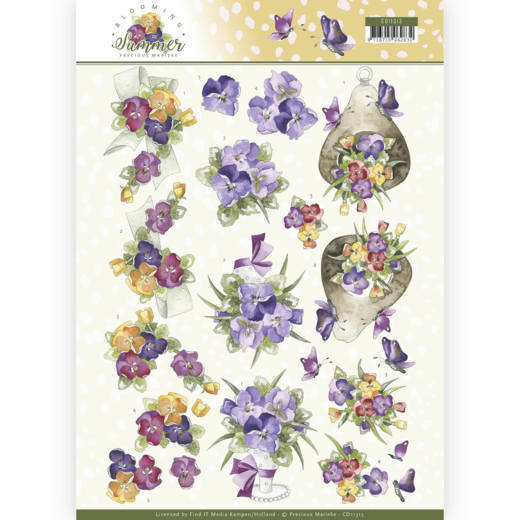 CD11313 3D Knipvel - Precious Marieke - Blooming Summer - Summer Pansies