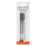 DOA 855100 Metallic Gel Pen Trio - Gold, Silver & White