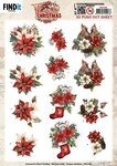 3D Pushout Sheet - Yvonne Ceations - Floral Christmas- Floral Poinsettia SB11040