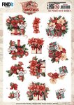 3D Pushout Sheet - Yvonne Ceations - Floral Christmas- Floral Presents SB11037