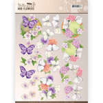 3D Knipvel - Jeanine's Art - Classic Butterflies and Flowers - Purple Flowers cd11002