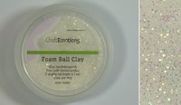 CraftEmotions Foamball clay - luchtdrogende klei - wit glitter 15gr 