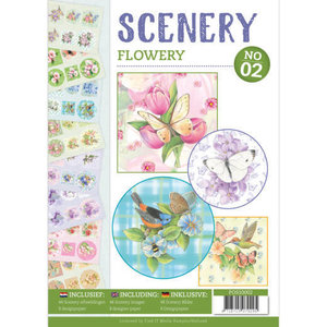 POS10002 Push Out book Scenery 2 - Flowery