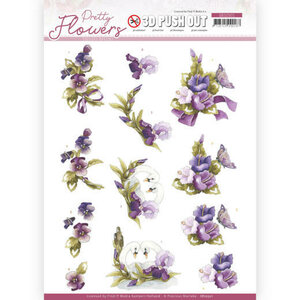 SB10501 3D Push Out - Precious Marieke - Pretty Flowers - Flowers and Swan