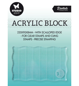SL-ES-ASB03 - SL Acrylic stamp block for clear and cling stamps with grid Essentials nr.03 - 50x80x8 mm