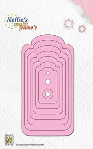 Nellies Choice Multi Frame Die - labels-4 golvend  MFD074