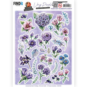 3D Push Out - Yvonne Creations - Very Purple - Small Elements B SB10726