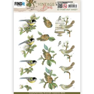 3D Push Out - Jeanine's Art - Vintage Birds - Birdcage SB10750 - HJ21801