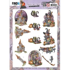 3D Push-Out - Yvonne Creations - Trick or Treat - Halloween Witch SB10782
