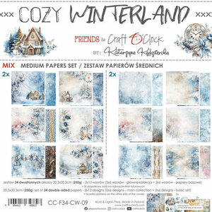   Craft O Clock Set of Mix Papers 20x20 cm Winterland  CC-F37-CW-09